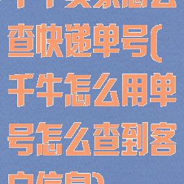 千牛卖家怎么查快递单号(千牛怎么用单号怎么查到客户信息)