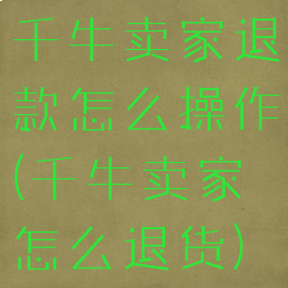 千牛卖家退款怎么操作(千牛卖家怎么退货)