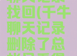 千牛删除聊天记录找回(千牛聊天记录删除了总帐号看得出来吗)