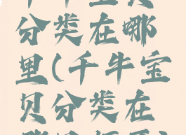 千牛宝贝分类在哪里(千牛宝贝分类在哪里打开)