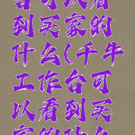 千牛工作台可以看到买家的什么(千牛工作台可以看到买家的什么信息)