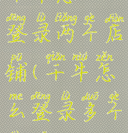 千牛怎么登录两个店铺(千牛怎么登录多个店铺)