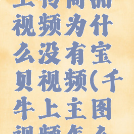 千牛怎么上传商品视频为什么没有宝贝视频(千牛上主图视频怎么不出来)