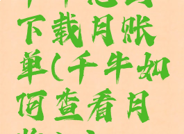 千牛怎么下载月账单(千牛如何查看月收入)