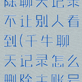 千牛怎么删除聊天记录不让别人看到(千牛聊天记录怎么删除主账号会提示吗)