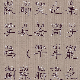 千牛怎么删除聊天记录手机会同步吗(千牛能删除聊天记录吗)