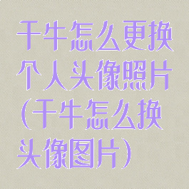 千牛怎么更换个人头像照片(千牛怎么换头像图片)