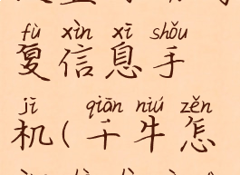 千牛怎么设置自动回复信息手机(千牛怎样设置自动回复消息)