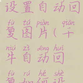 千牛怎么设置自动回复图片(千牛自动回复如何设置图片)