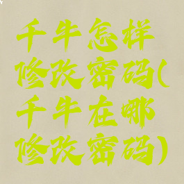 千牛怎样修改密码(千牛在哪修改密码)