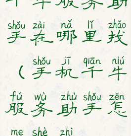 千牛服务助手在哪里找(手机千牛服务助手怎么设置)