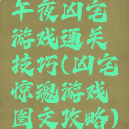 午夜凶宅游戏通关技巧(凶宅惊魂游戏图文攻略)