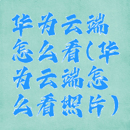 华为云端怎么看(华为云端怎么看照片)