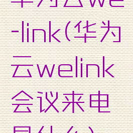 华为云we-link(华为云welink会议来电是什么)