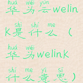 华为云welink是什么(华为welink什么意思)