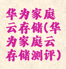 华为家庭云存储(华为家庭云存储测评)