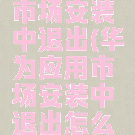 华为应用市场安装中退出(华为应用市场安装中退出怎么办)
