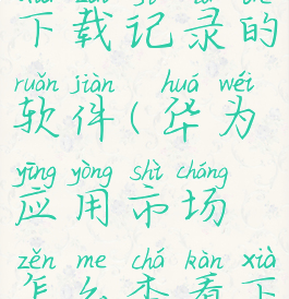 华为应用市场怎么查看下载记录的软件(华为应用市场怎么查看下载记录的软件名称)