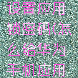 华为应用市场怎么设置应用锁密码(怎么给华为手机应用市场设置密码)