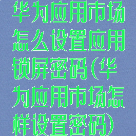 华为应用市场怎么设置应用锁屏密码(华为应用市场怎样设置密码)
