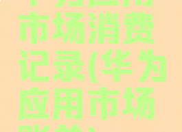 华为应用市场消费记录(华为应用市场账单)