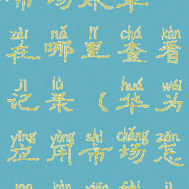 华为应用市场账单在哪里查看记录(华为应用市场怎么看消费记录)