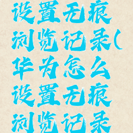 华为怎么设置无痕浏览记录(华为怎么设置无痕浏览记录权限)