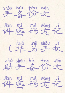 华为手机助手备份文件密码忘记(华为手机助手备份文件密码忘记怎么找回)