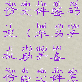 华为手机助手怎样备份文件密码呢(华为手机助手备份的文件怎么恢复到手机上)