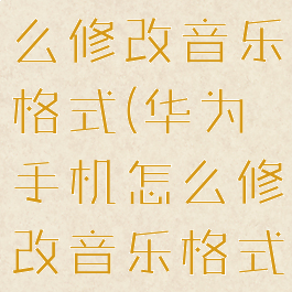 华为手机怎么修改音乐格式(华为手机怎么修改音乐格式设置)