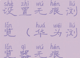 华为手机浏览器怎么设置无痕浏览(华为浏览器无痕模式真的无痕吗)