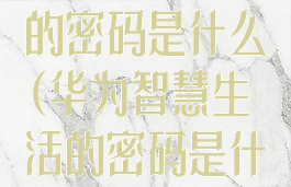 华为智慧生活的密码是什么(华为智慧生活的密码是什么啊)