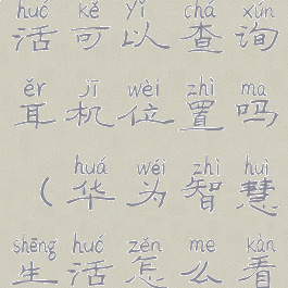华为智慧生活可以查询耳机位置吗(华为智慧生活怎么看耳机电量)