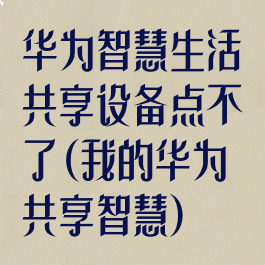 华为智慧生活共享设备点不了(我的华为共享智慧)