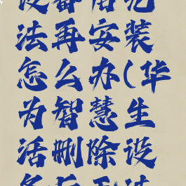 华为智慧生活删除设备后无法再安装怎么办(华为智慧生活删除设备后无法再安装怎么办呢)