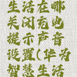 华为智慧生活在哪关闭充电提示声音设置(华为智慧生活充电场景)