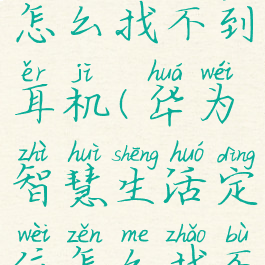 华为智慧生活定位怎么找不到耳机(华为智慧生活定位怎么找不到耳机设备)