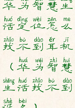 华为智慧生活定位怎么找不到耳机(华为智慧生活找不到设备)