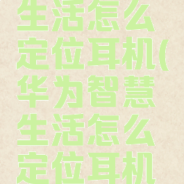 华为智慧生活怎么定位耳机(华为智慧生活怎么定位耳机位置)