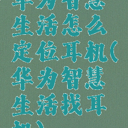 华为智慧生活怎么定位耳机(华为智慧生活找耳机)