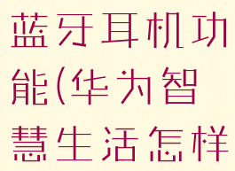 华为智慧生活怎么添加蓝牙耳机功能(华为智慧生活怎样添加蓝牙耳机)