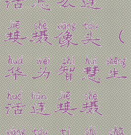 华为智慧生活怎么连接摄像头(华为智慧生活连接摄像头提示插件失败3001)