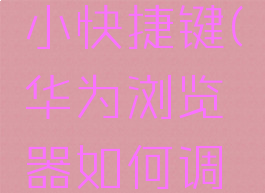 华为浏览器如何调整字体大小快捷键(华为浏览器如何调整字体大小快捷键设置)