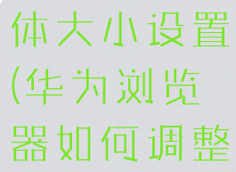 华为浏览器如何调整字体大小设置(华为浏览器如何调整字体大小设置)