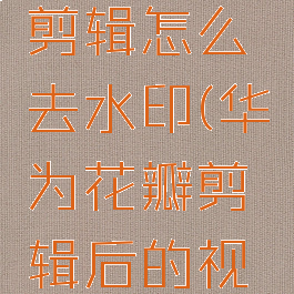 华为花瓣剪辑怎么去水印(华为花瓣剪辑后的视频在哪里)