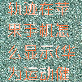 华为运动健康怎么显示运动轨迹在苹果手机怎么显示(华为运动健康可以显示运动轨迹吗)