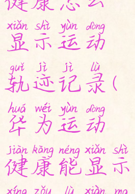 华为运动健康怎么显示运动轨迹记录(华为运动健康能显示行走路线吗)