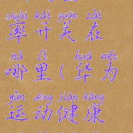 华为运动健康app连续测量心率开关在哪里(华为运动健康如何开启连续测量心率开关)