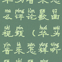 华为音乐怎么评论歌曲视频(华为音乐怎样听歌识歌名)