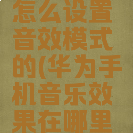华为音乐怎么设置音效模式的(华为手机音乐效果在哪里调)